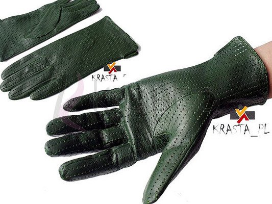 Skórzane rękawiczki oldschool'80 RS4 ziel