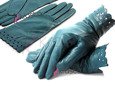 Skóra rękawiczki damskie na zimę Morski