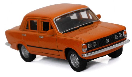 Metalik metalowy samochód Fiat 125p Pomarańczowy