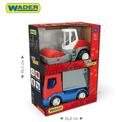 WADER Auta Tech Truck SET - walec i śmieciarka