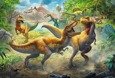Trefl Puzzle 160 elementów Walczące Tyranozaury